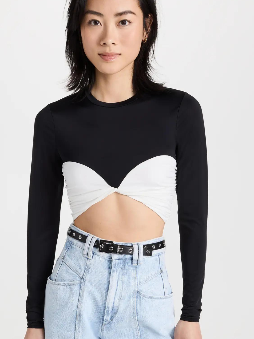 Stretchable Cotton Corset Look Crop Top - Uptownie