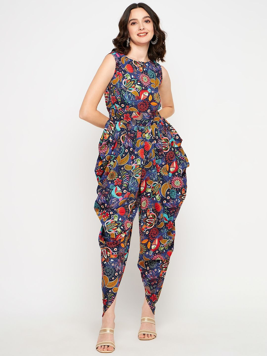 Elasticated Ethnic Dhoti Jumpsuit - Uptownie