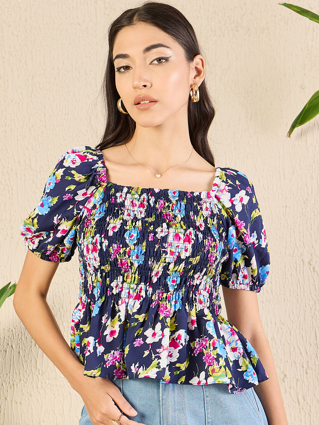 Smocked Peplum Top - Uptownie