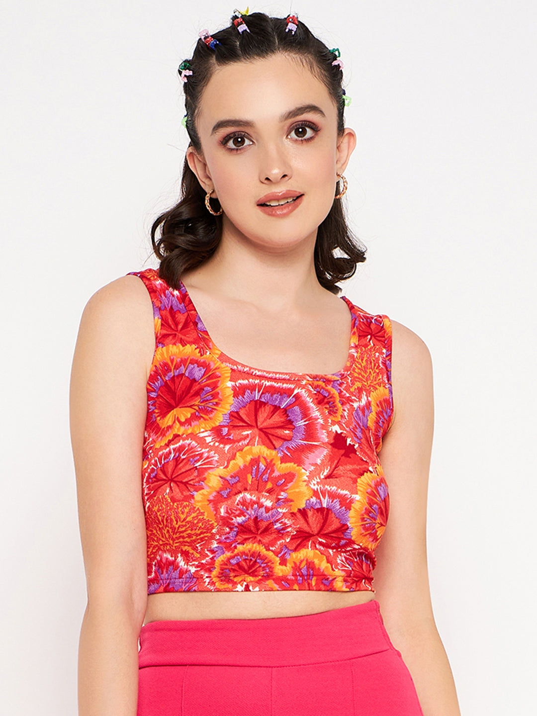 Cotton Stretchable Basic Round Neck Crop Top - Uptownie