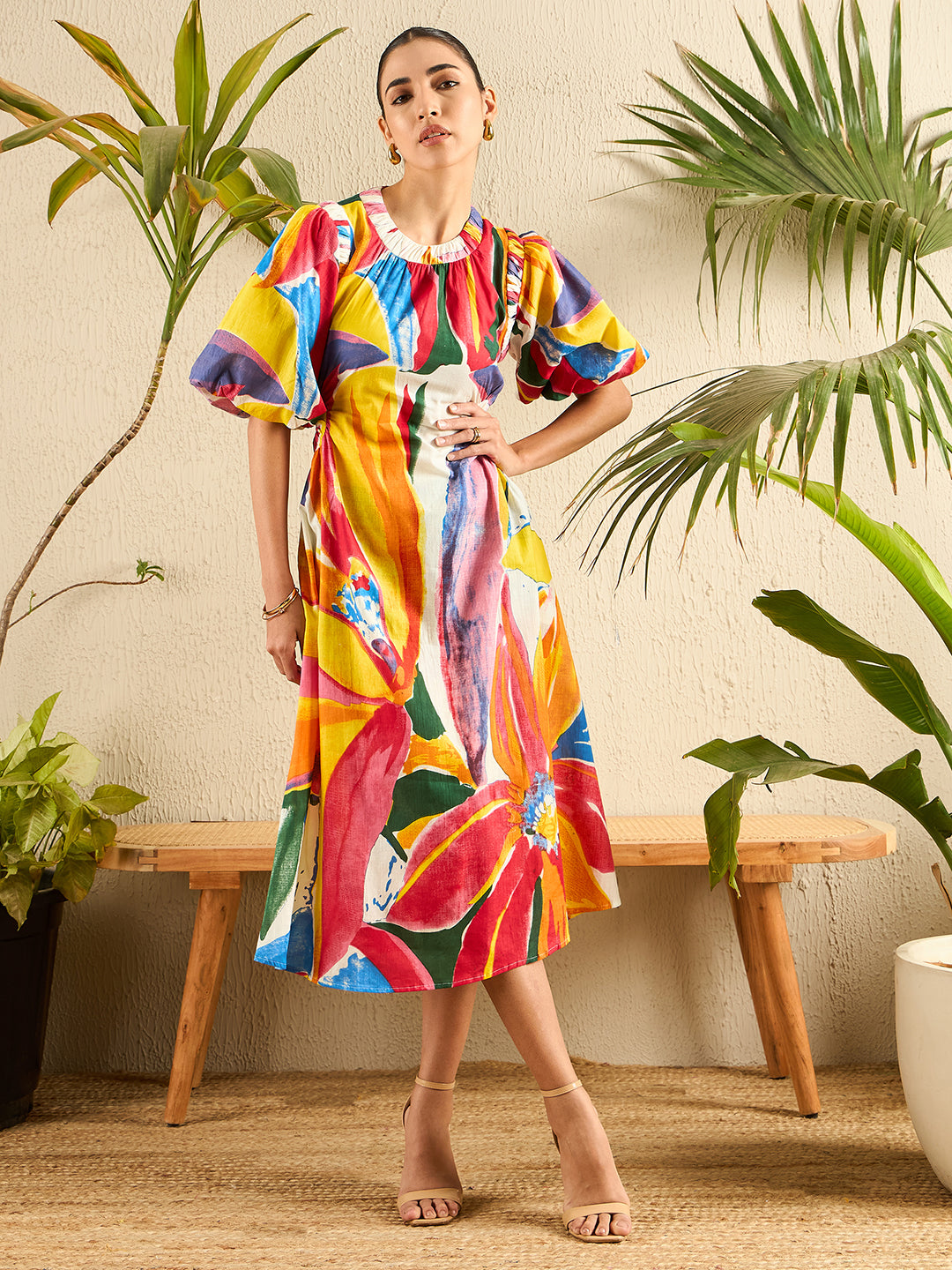 Puff Sleeves Myntra Xxl Dresses Myntra Plus Size Button Down