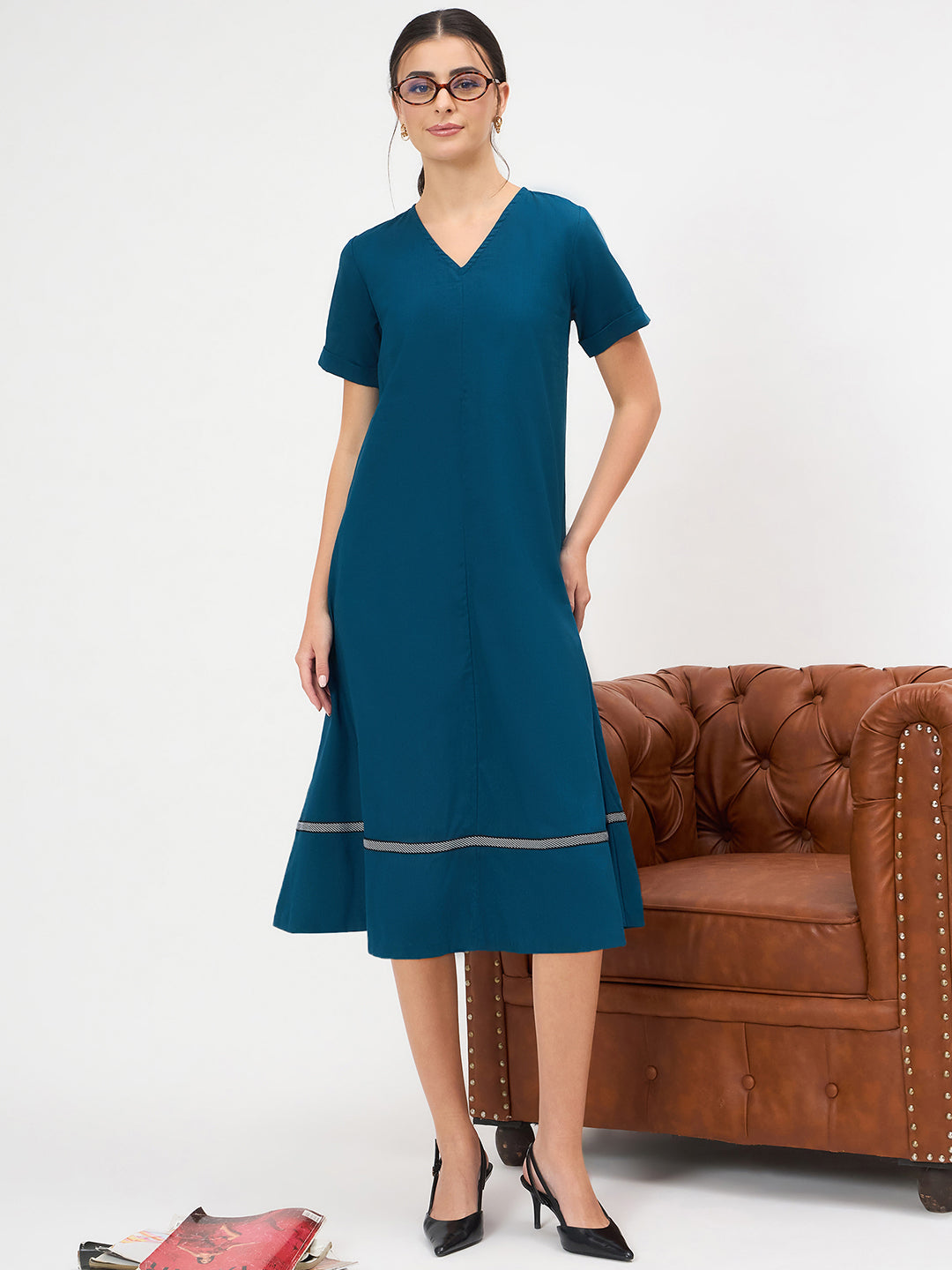 Cotton A-Line Midi Dress