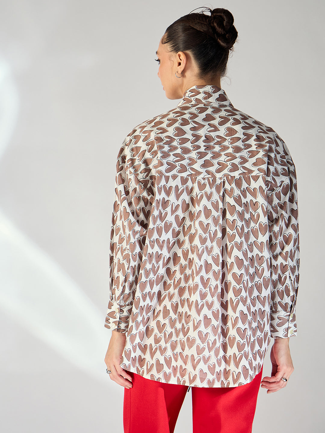 Printed Tie-Up Full Sleeve Sequinned Cotton Shirt - Uptownie