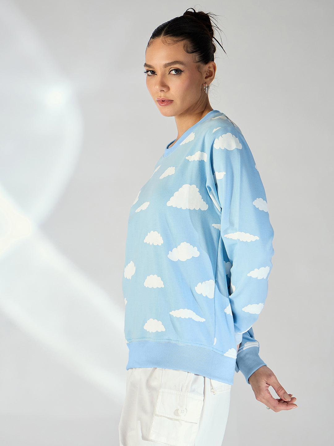 Heart Printed Cotton Sweatshirt - Uptownie