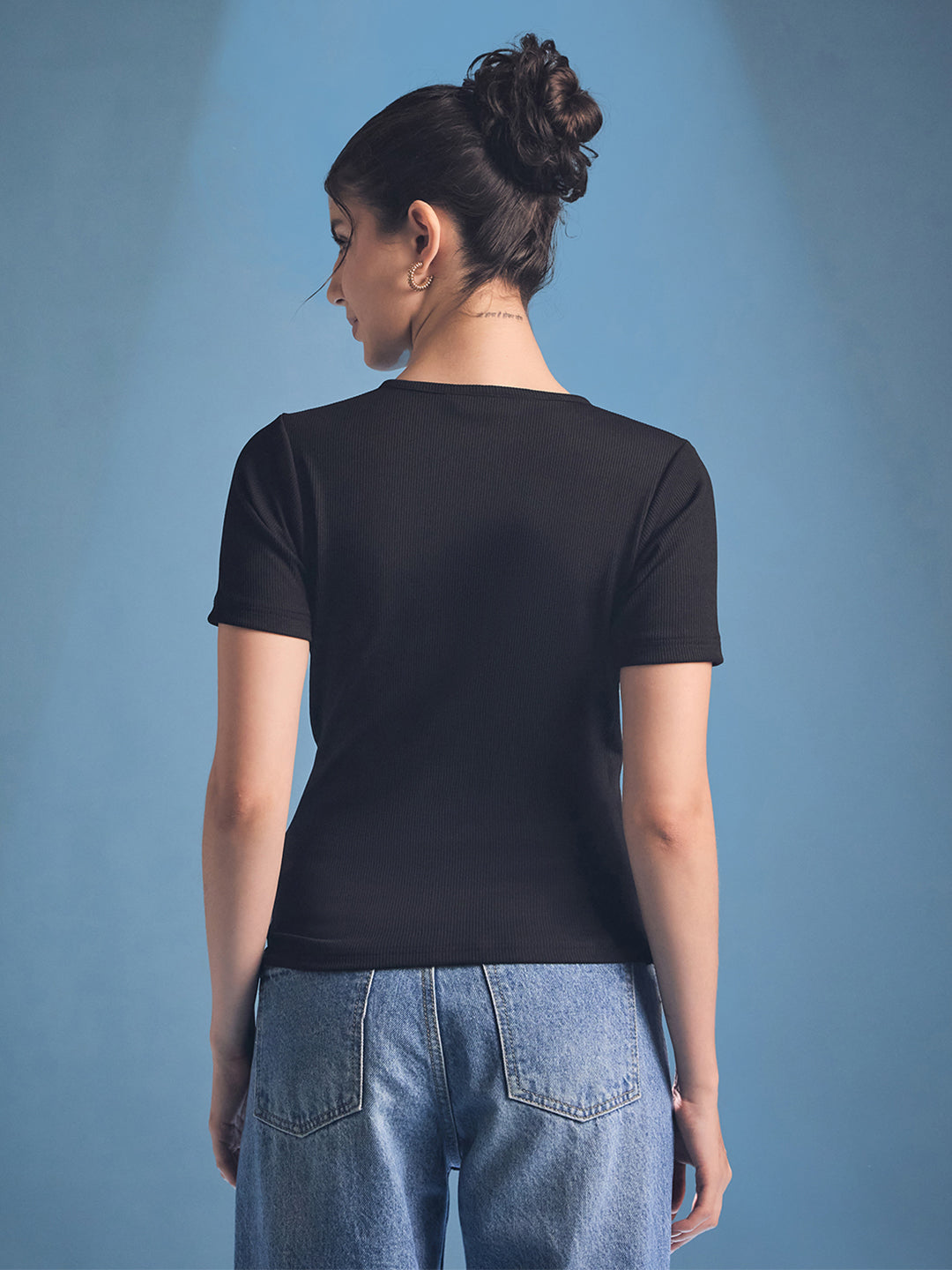 Wrap Style Ribbed Top - Uptownie