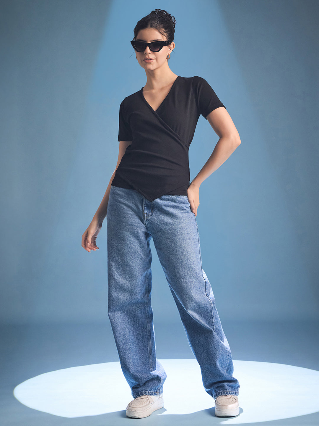 Wrap Style Ribbed Top - Uptownie