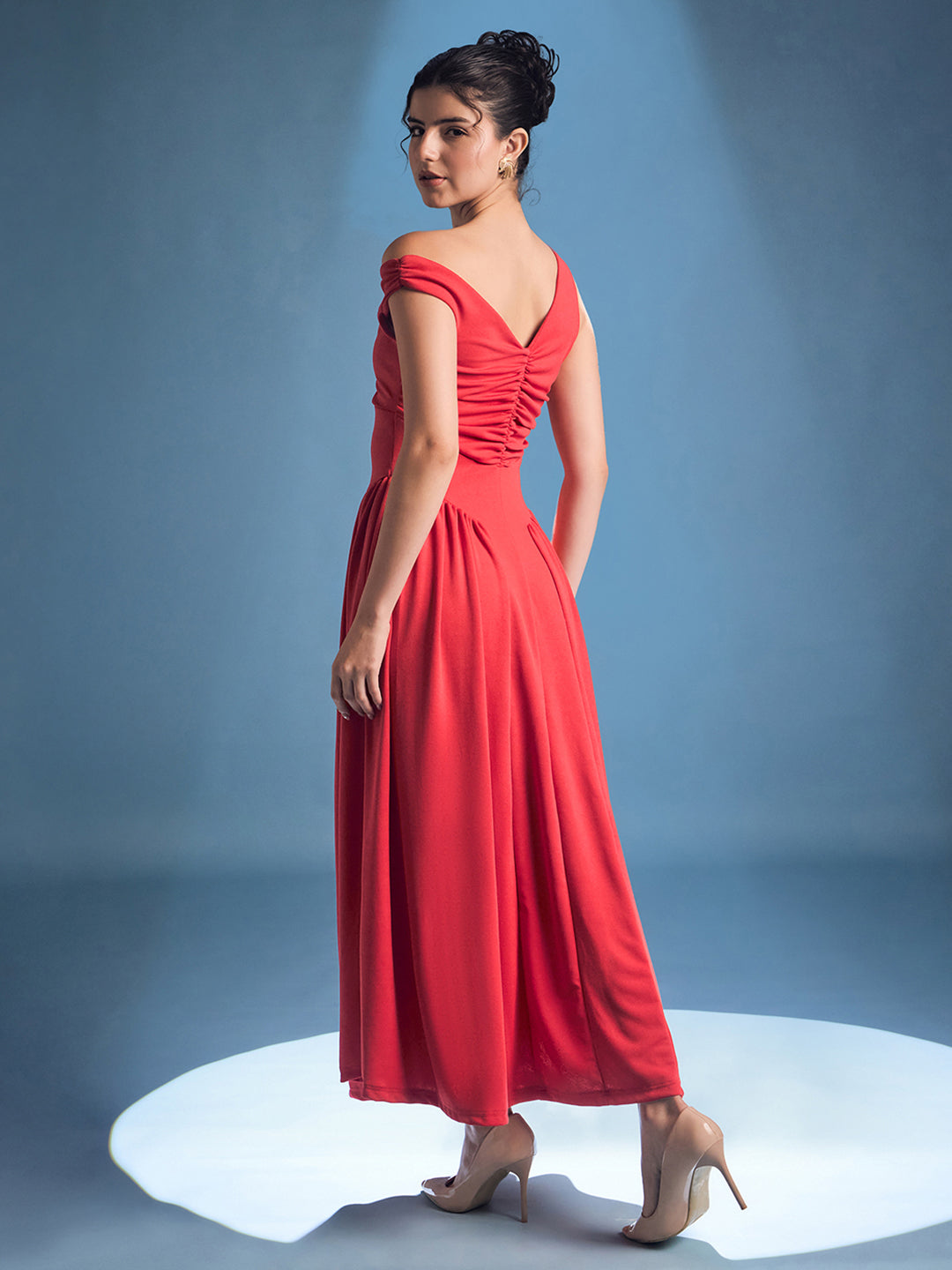 Stretchable One Shoulder Drop Waist Maxi Dress - Uptownie