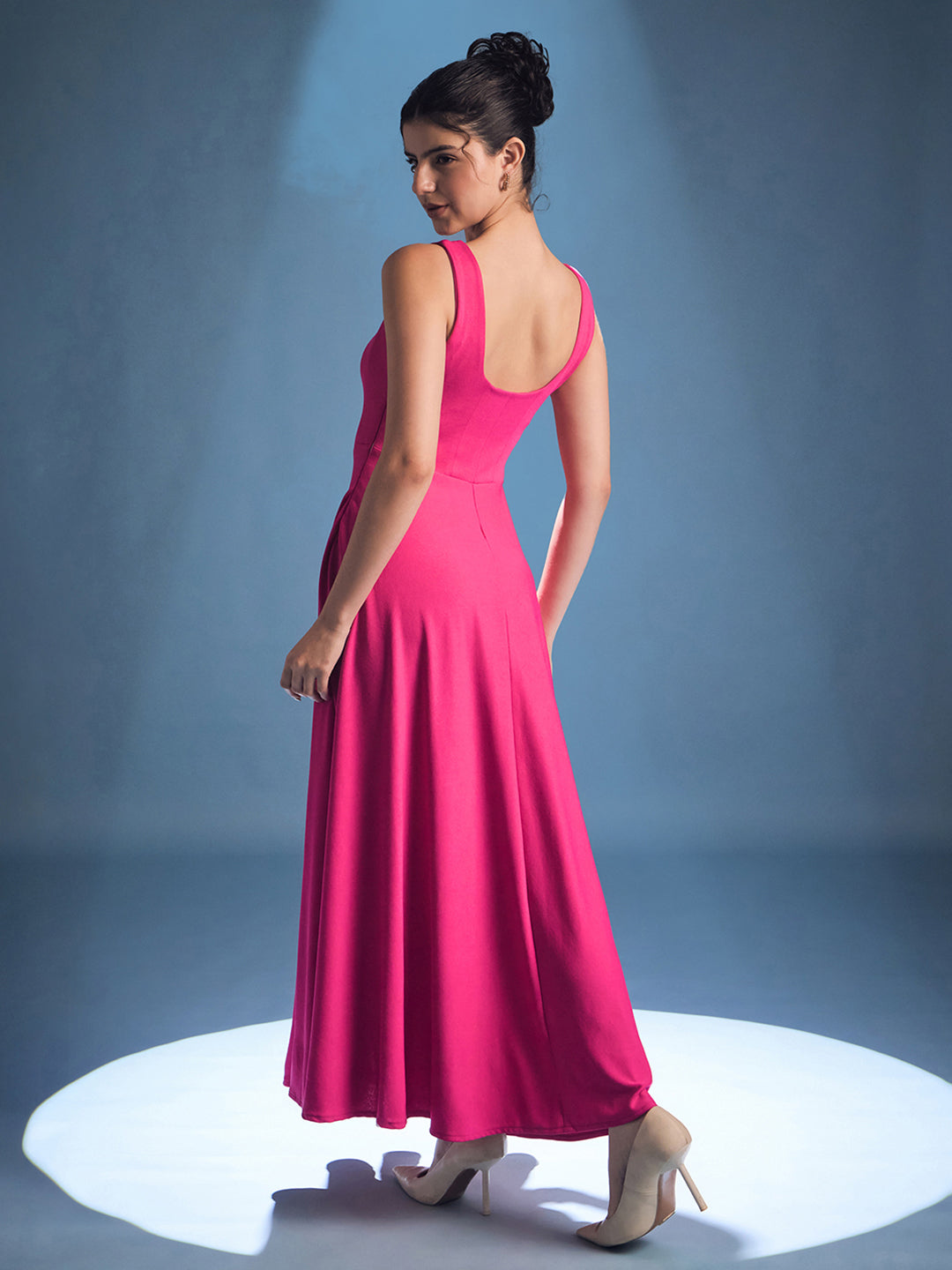 Corset Fit & Flare Midi Dress - Uptownie