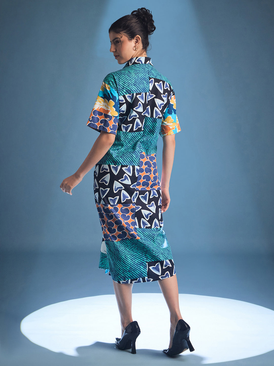 Knotted Shirt Midi Dress - Uptownie