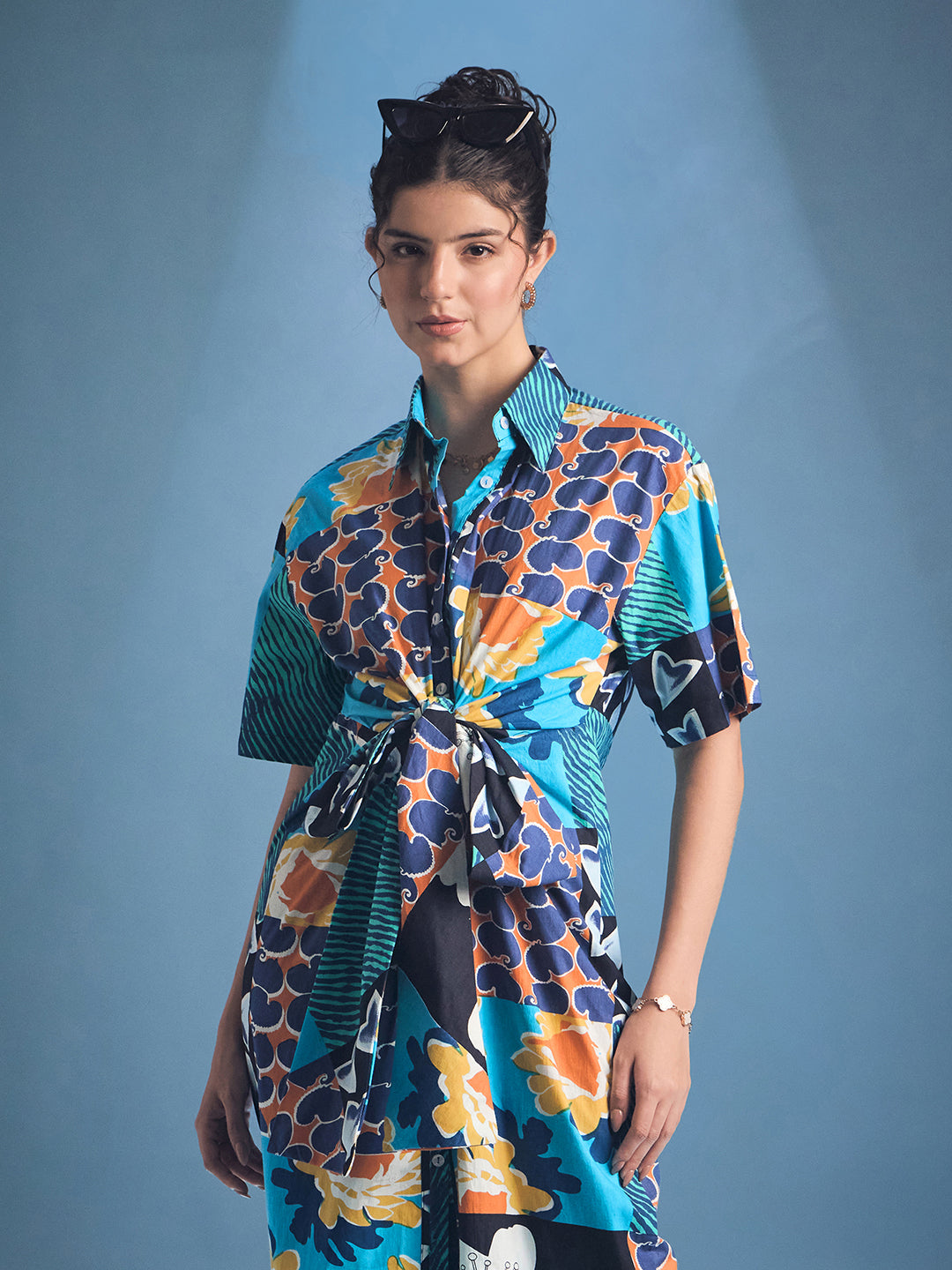 Knotted Shirt Midi Dress - Uptownie
