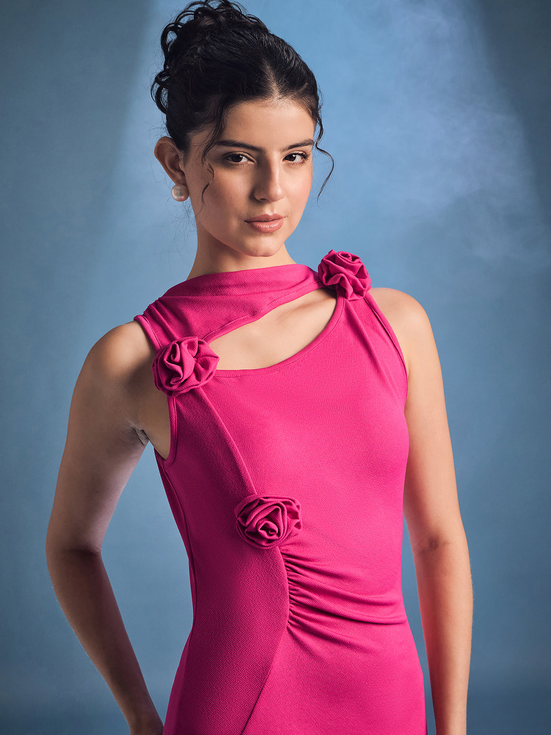 Cutout Rosette Maxi Dress