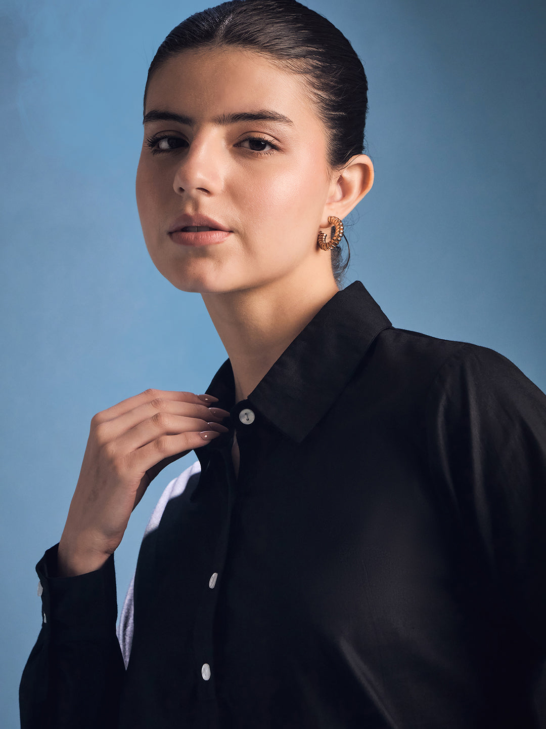 Cotton Peplum Shirt - Uptownie