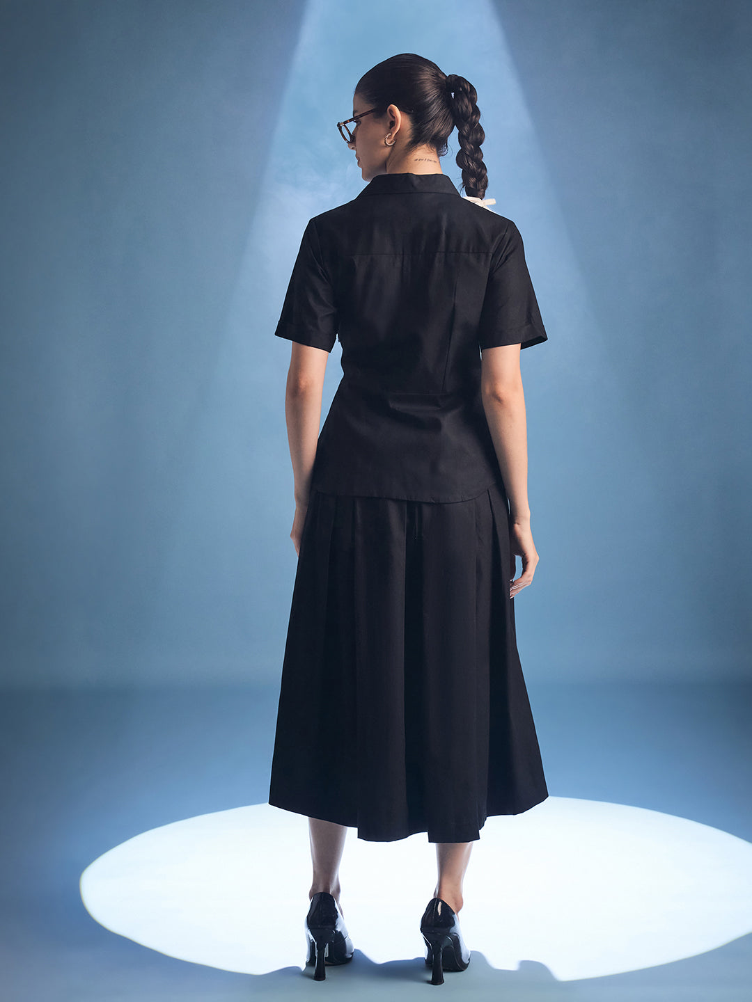 Cotton Waist Tie-Up Shirt - Uptownie