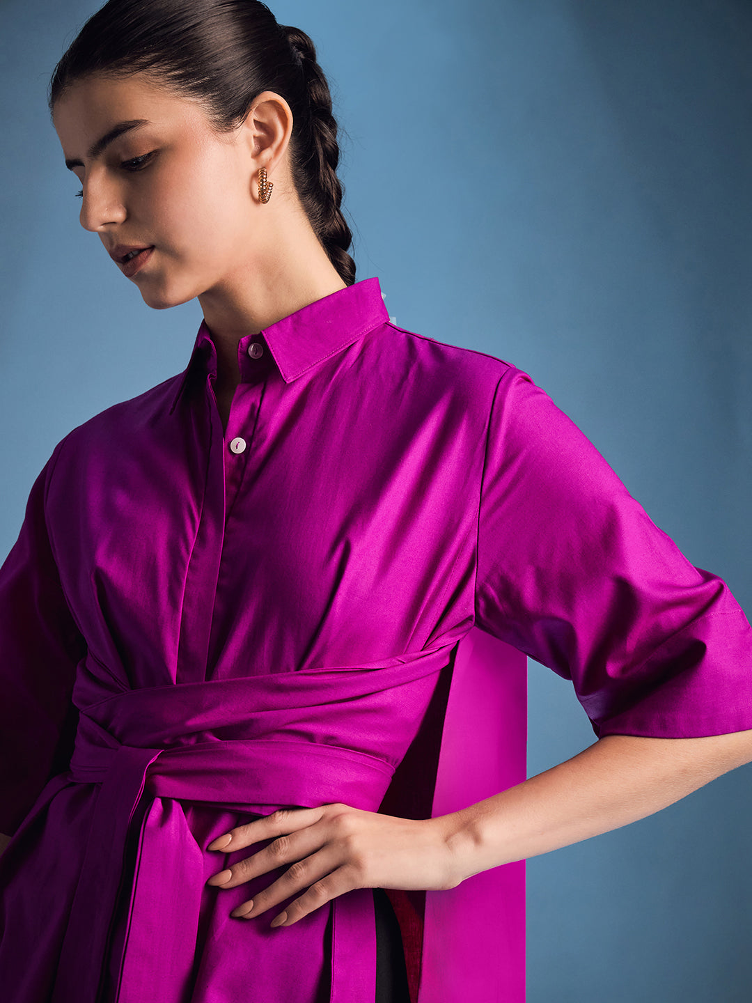 Tie Up Cape Shirt - Uptownie