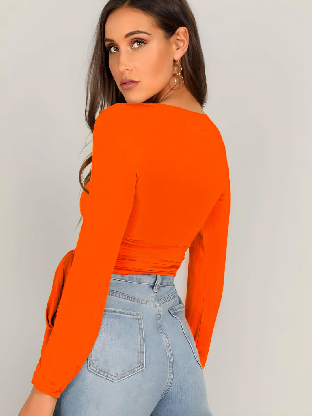 Stretchable Ribbed Wrap Top - Uptownie