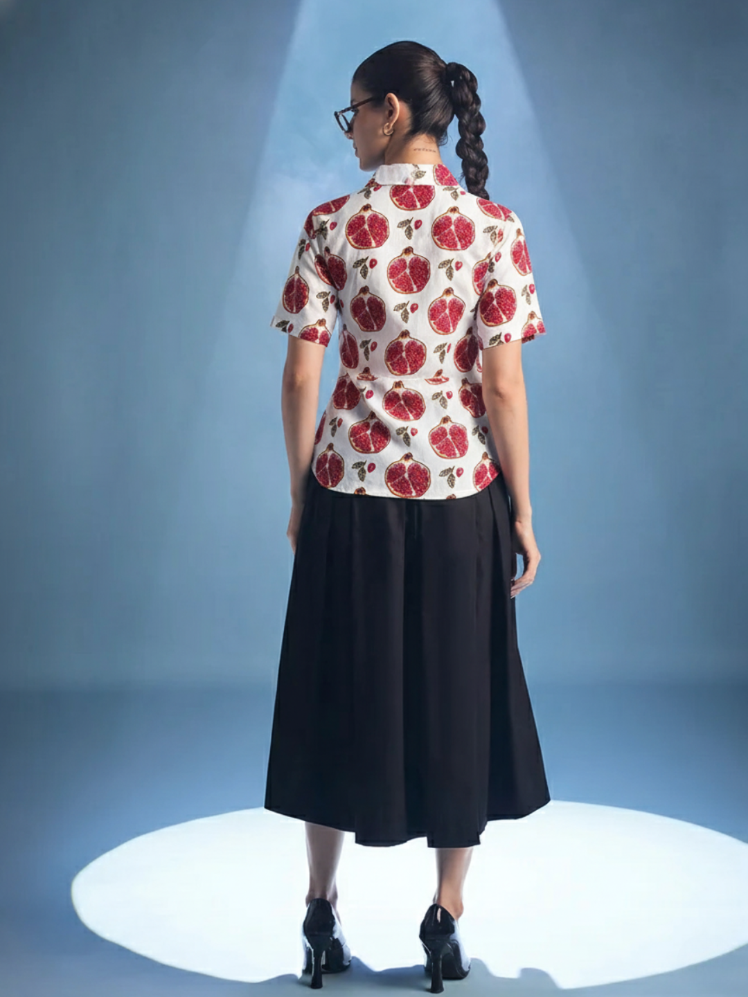 Pure Cotton Waist Tie-Up Shirt