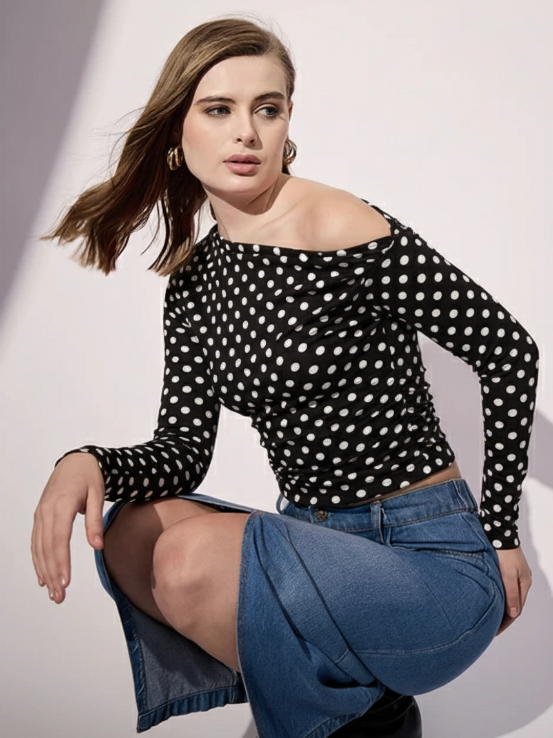 Stretchable Asymmetrical Ruched Top - Uptownie