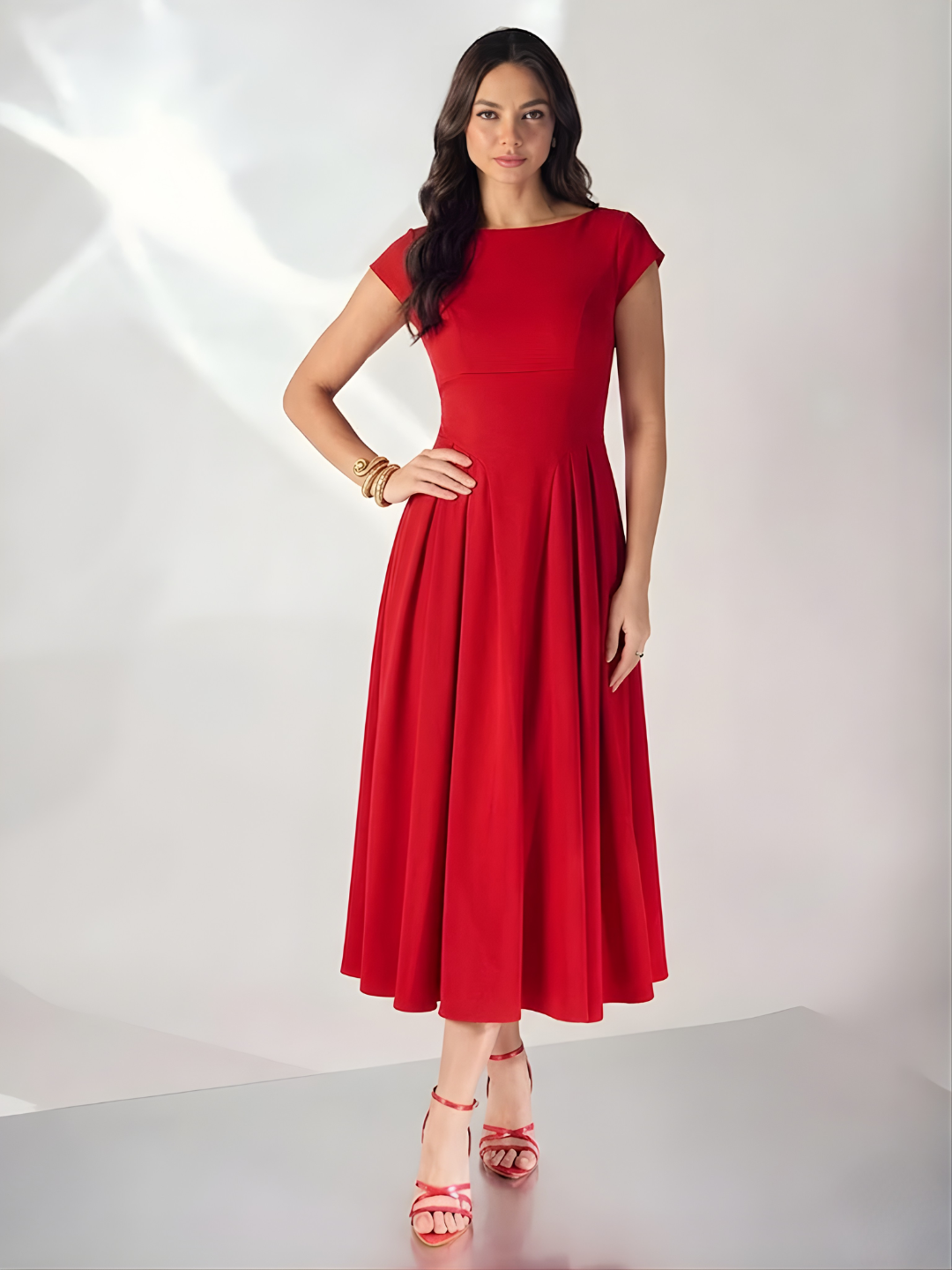 Stretchable Backless Midi Dress