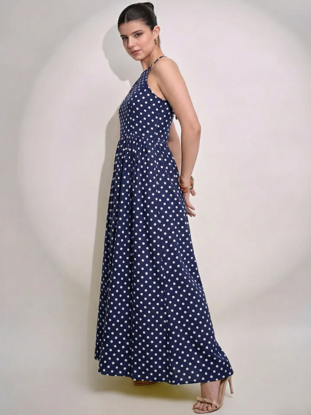Halter Neck Cotton Maxi Dress