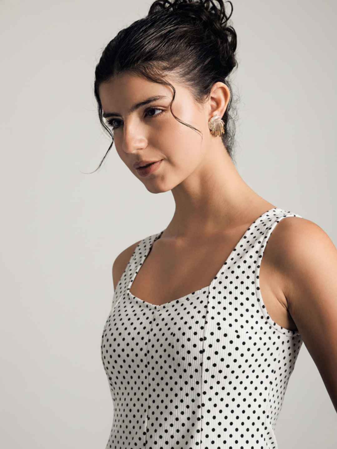 Stretchable Panelled Peplum Top