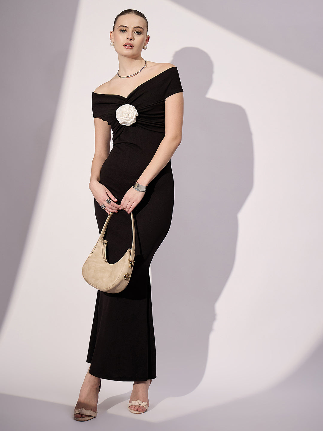 Off Shoulder Rose Dress - Uptownie