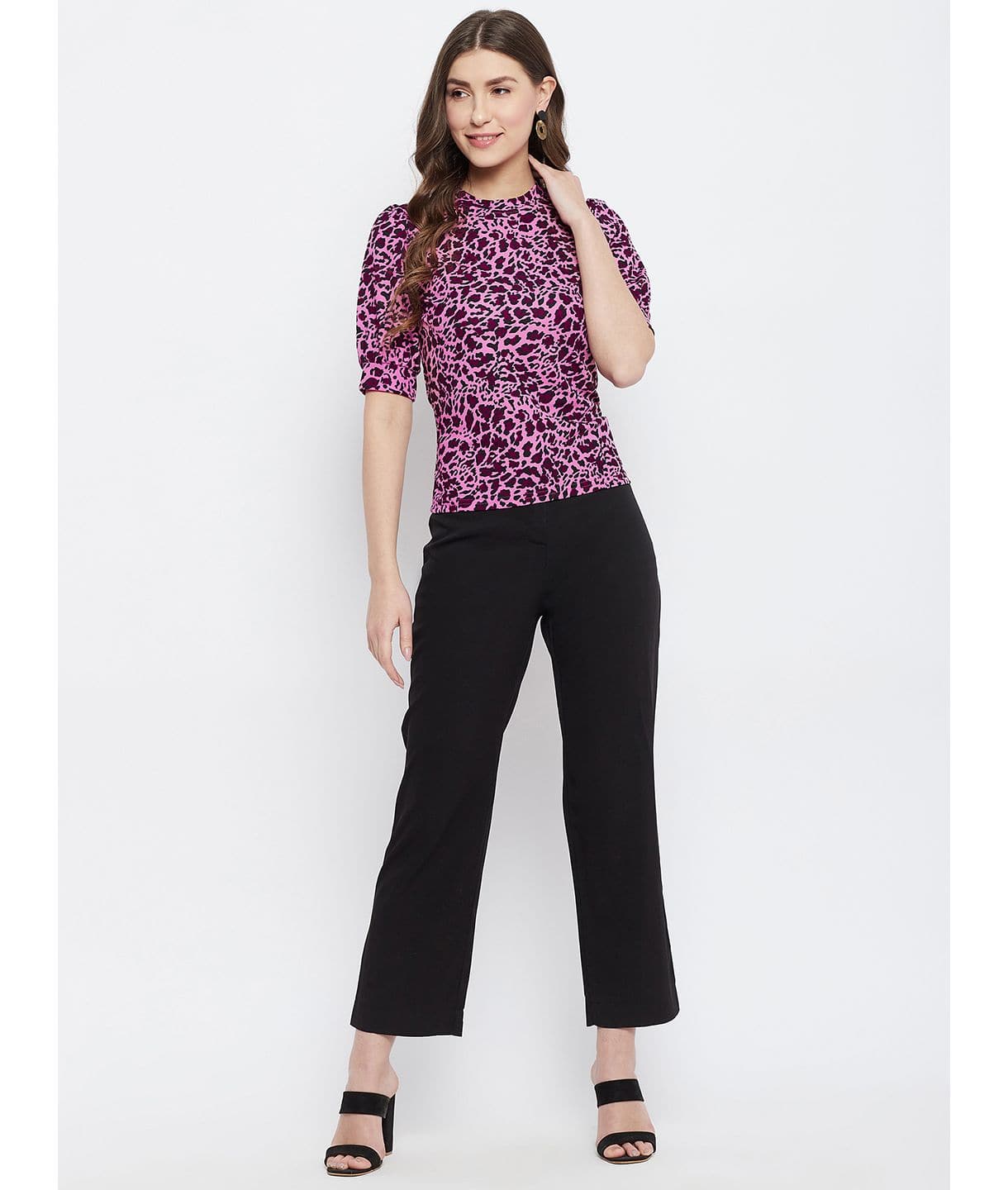 Cotton Stretchable Puff Sleeve Top - Uptownie