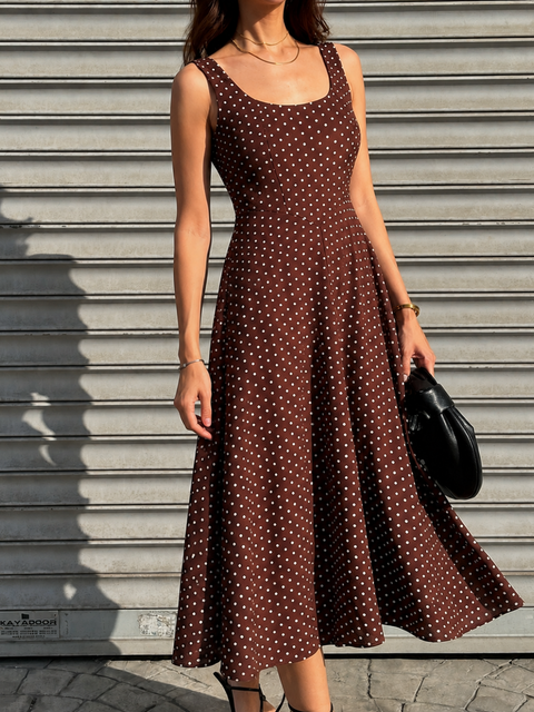 Stretchable Corset Fit & Flare Midi Dress