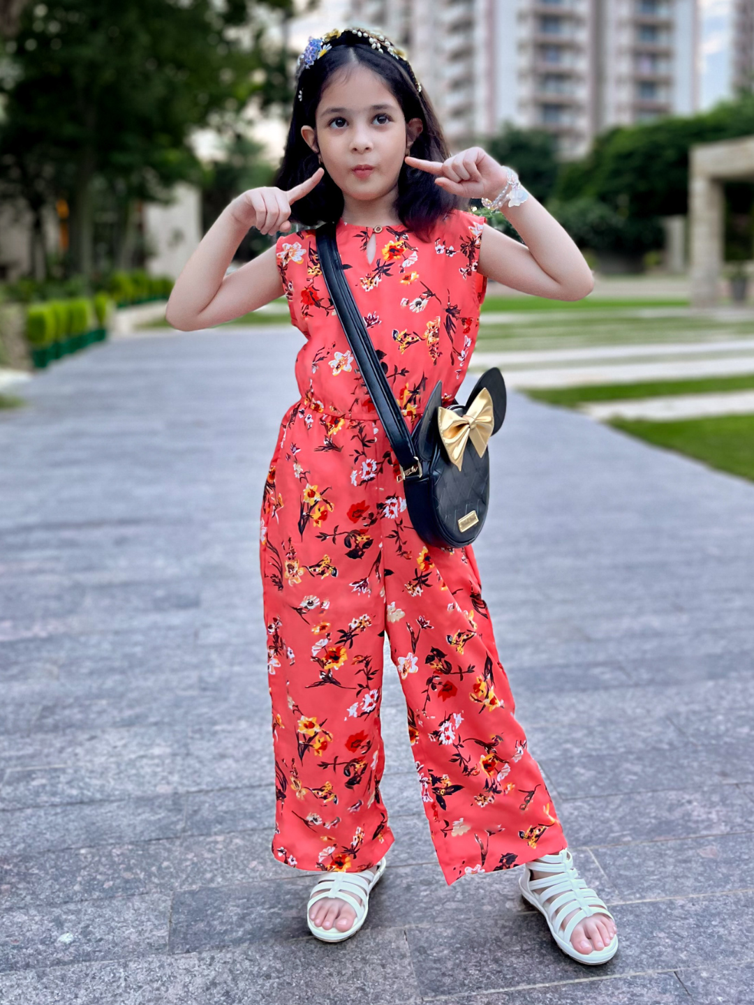 Girls red jumpsuit hot sale