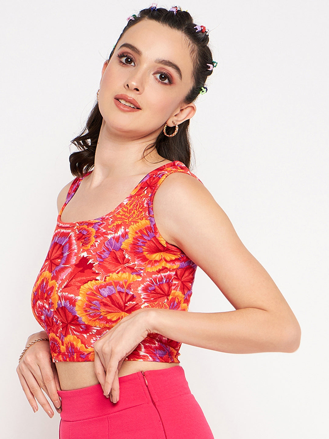 Cotton Stretchable Basic Round Neck Crop Top - Uptownie