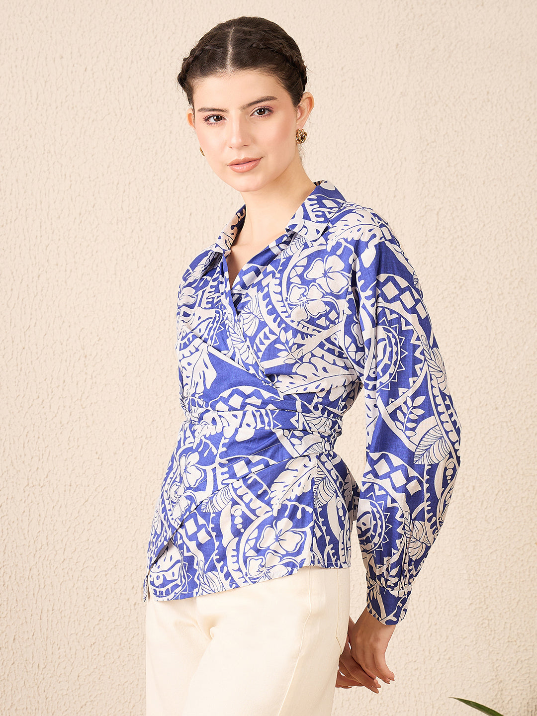 Cotton Wrap Shirt - Uptownie