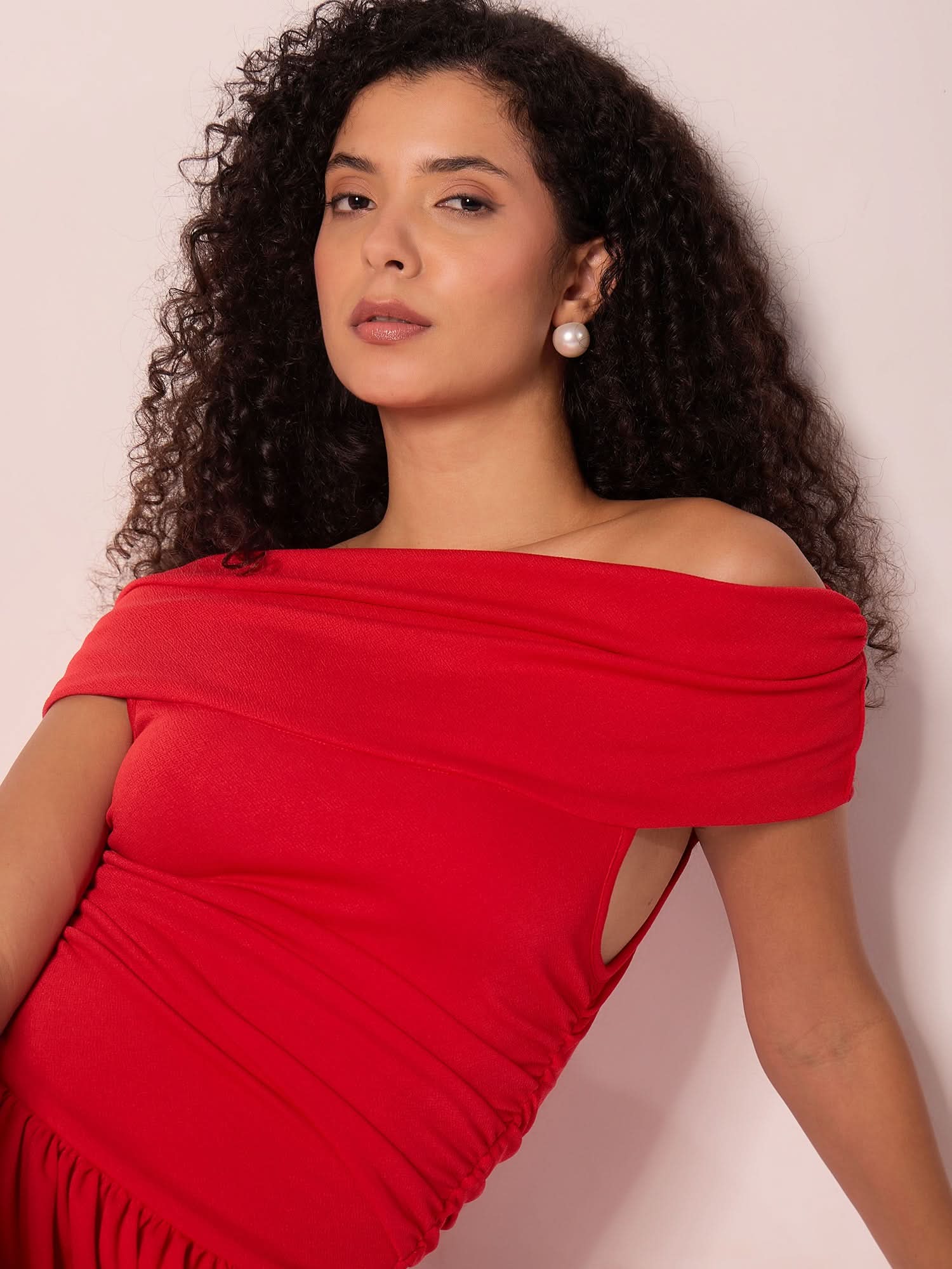 Off Shoulder Drop Waist Maxi Dress - Uptownie