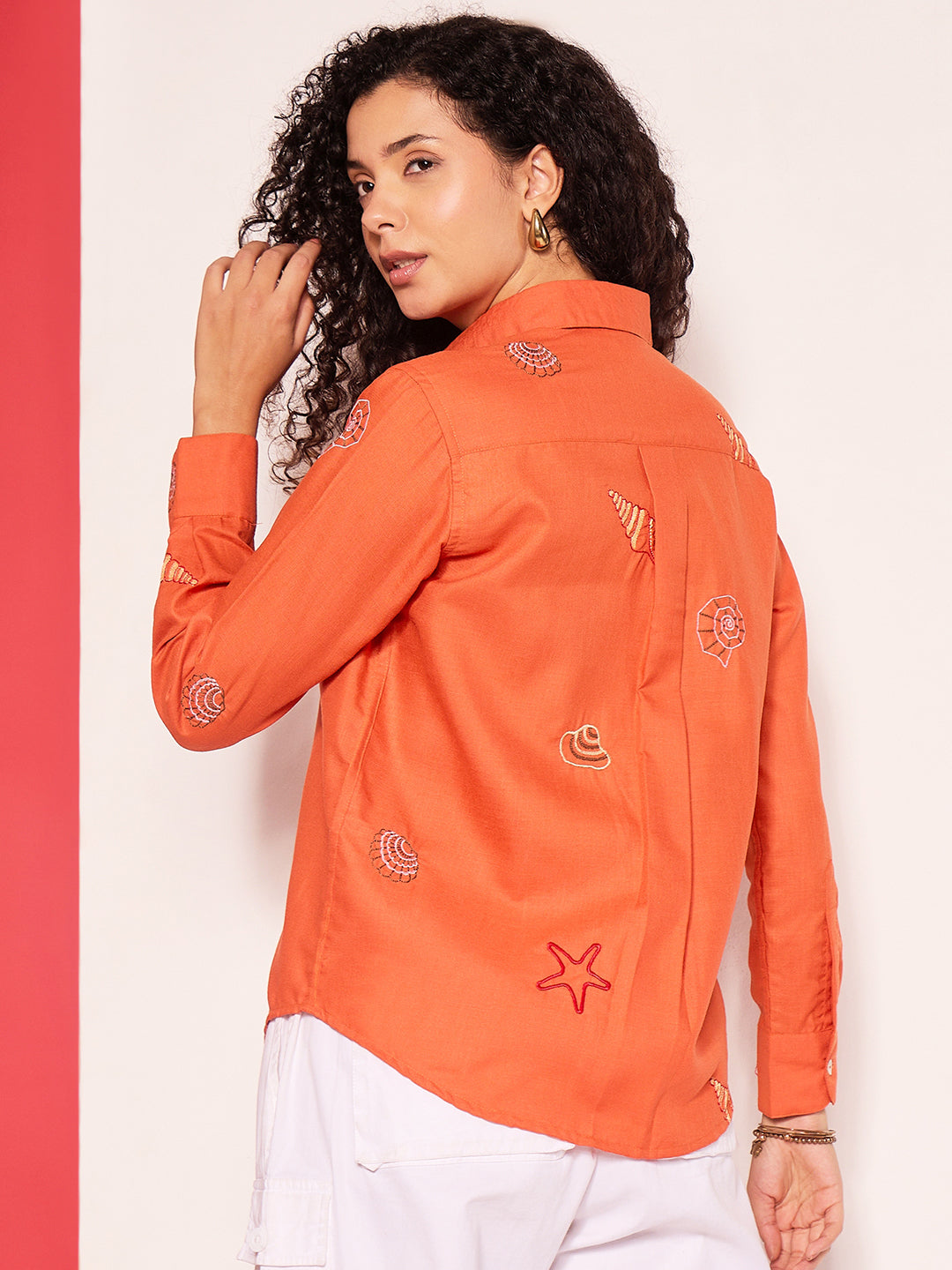 All Over Embroidered Linen Shirt - Uptownie