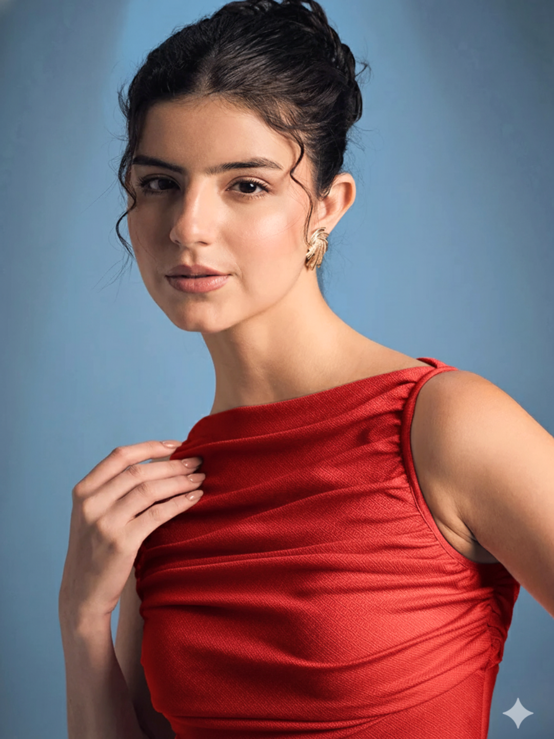 Stretchable Gathered Drop Waist Maxi Dress