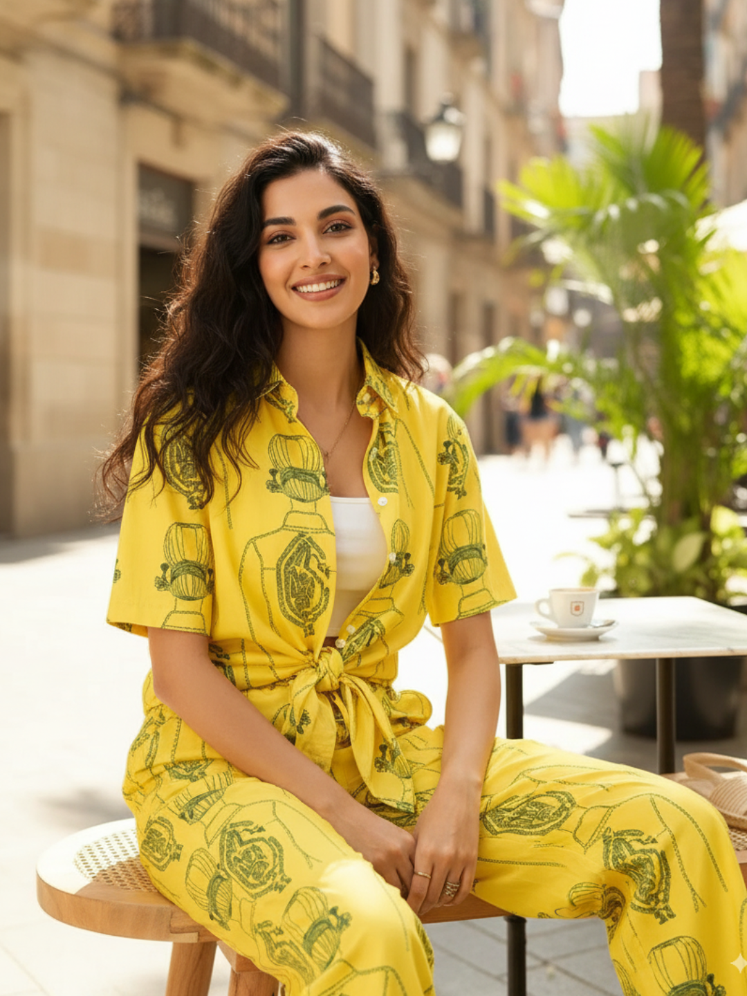 Printed Two Piece Cotton Coord Set - Uptownie