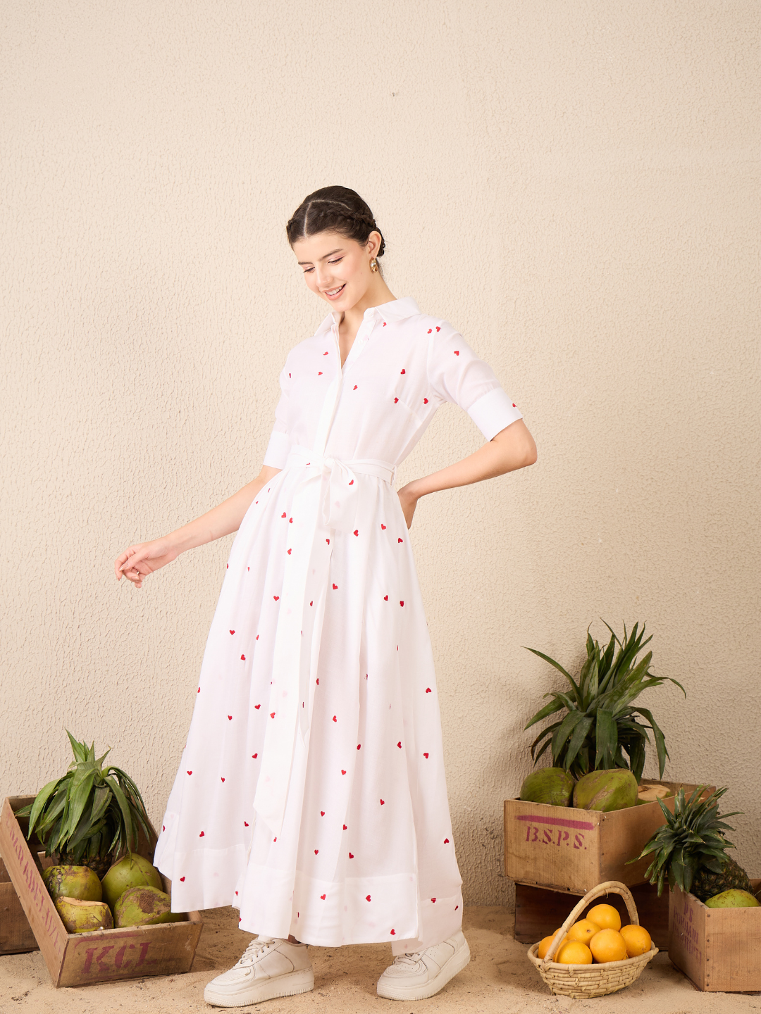 Buttoned Down Shirt Dress With Belt - Uptownie