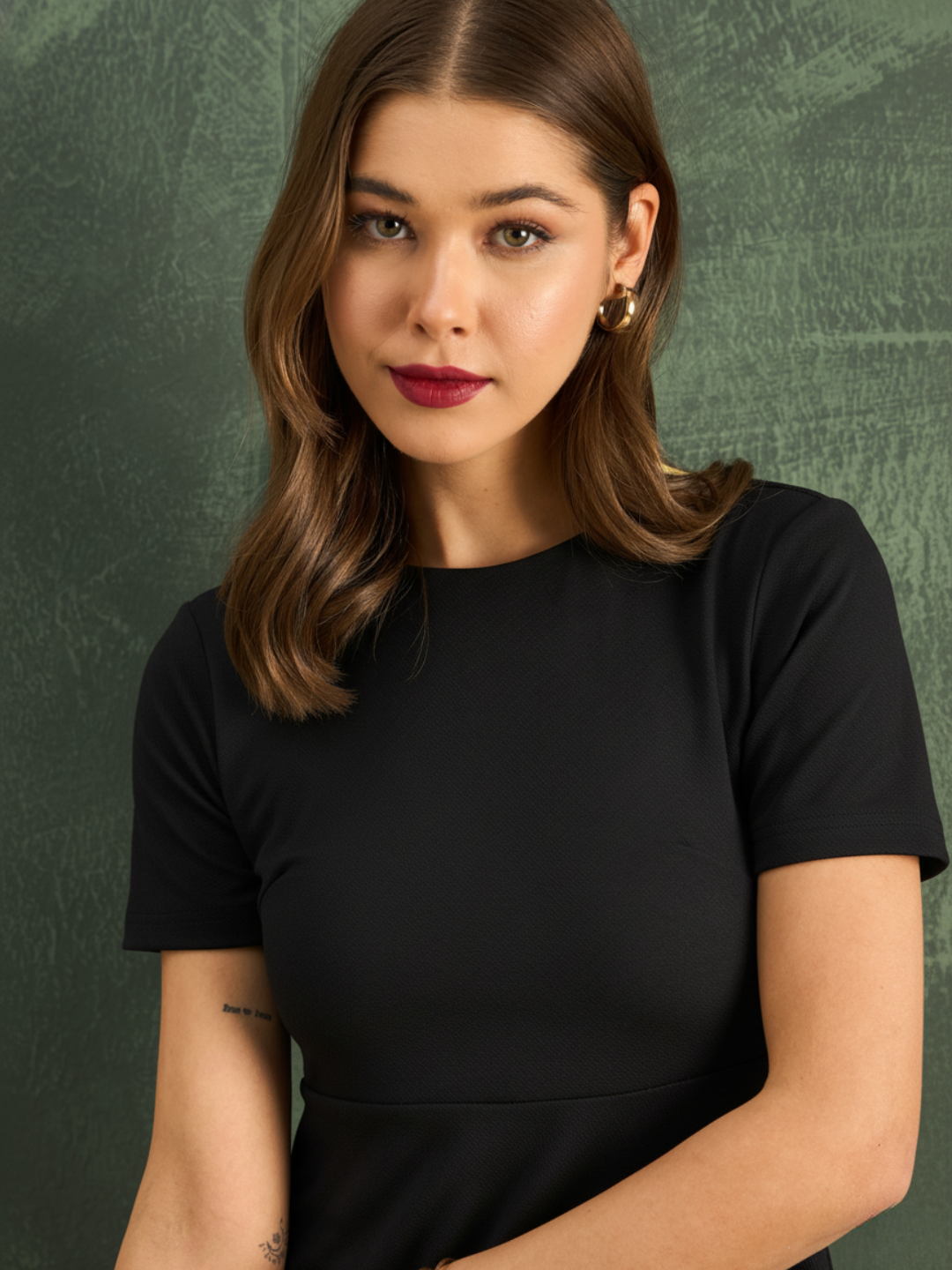 Stretchable Half Sleeve Peplum Top