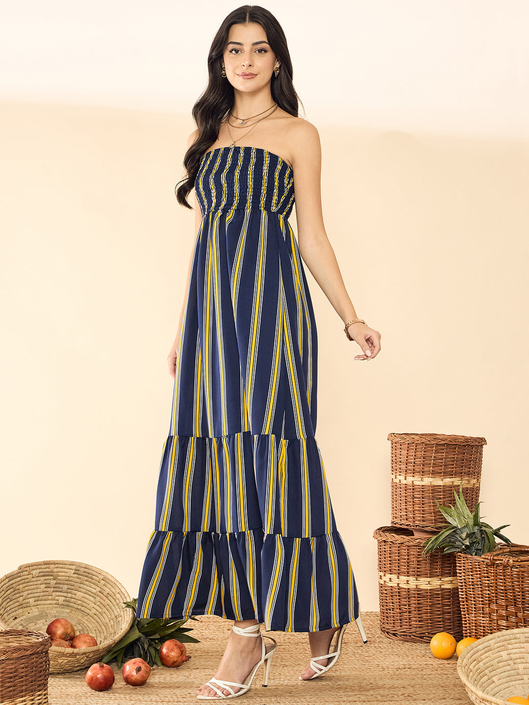 Strapless Smocked Maxi Dress