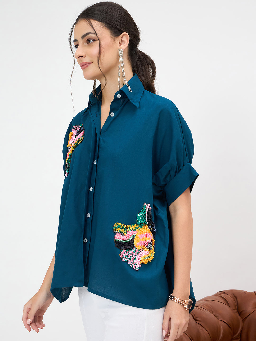 Antifit Embellished Cotton Shirt