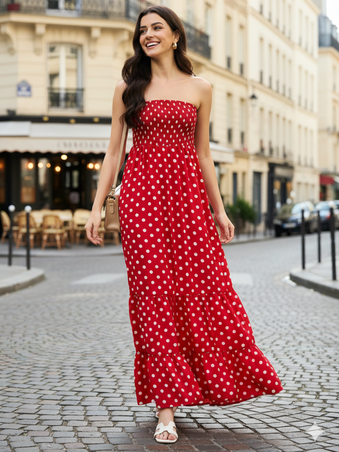 Strapless Smocked Maxi Dress - Uptownie
