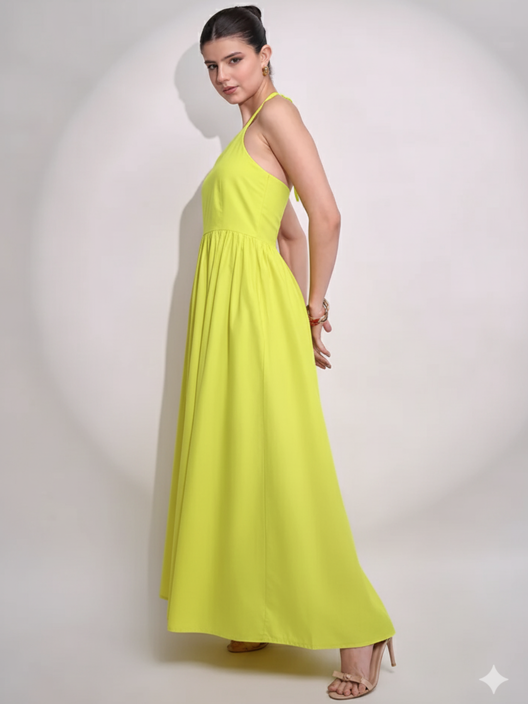 Halter Neck Cotton Maxi Dress