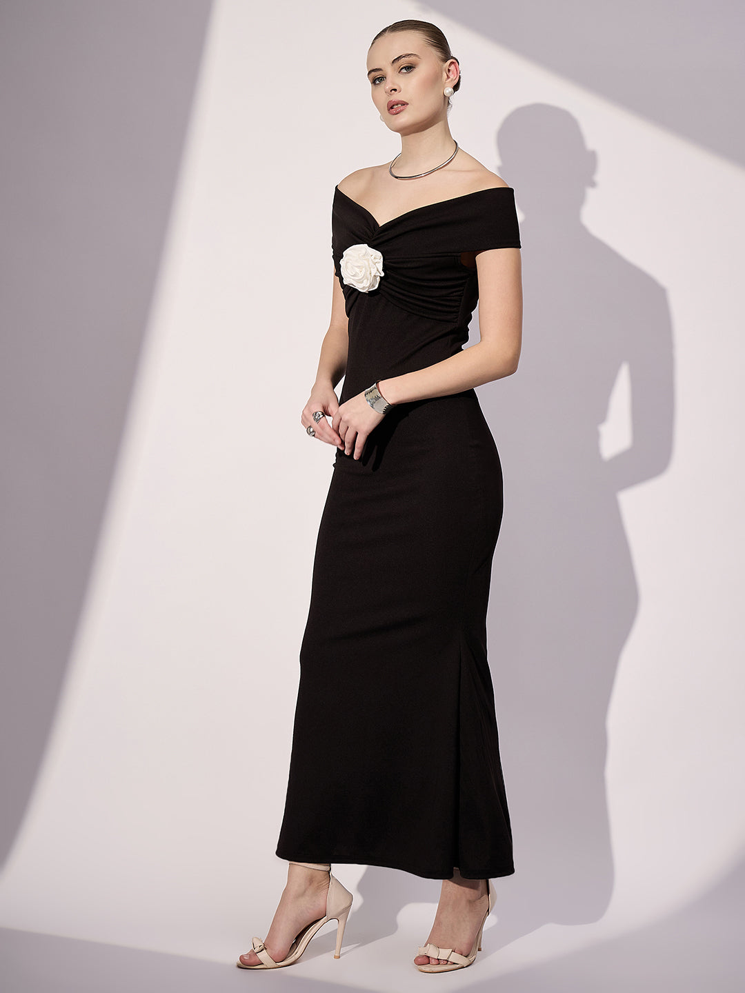 Off Shoulder Rose Dress - Uptownie