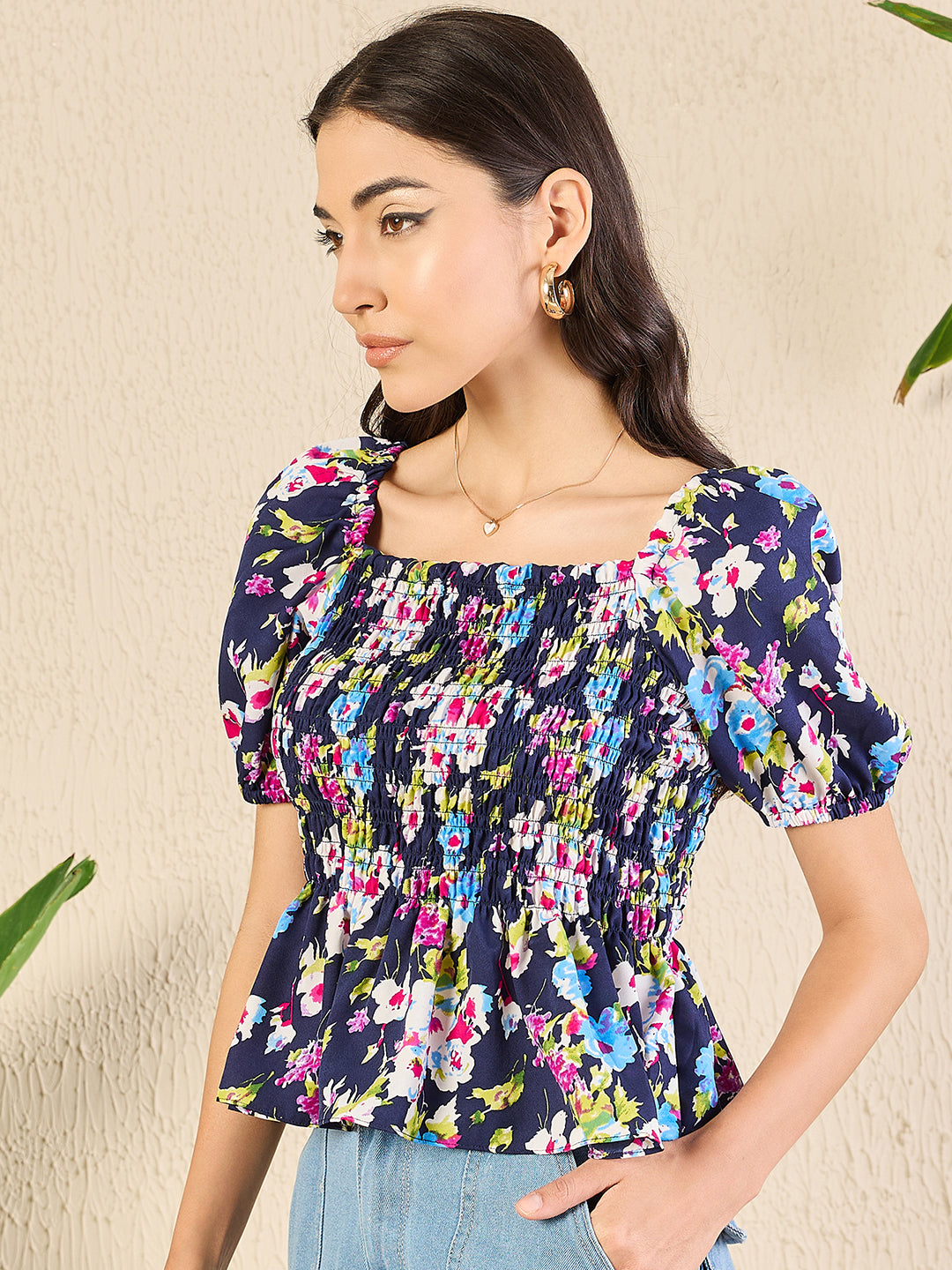 Smocked Peplum Top - Uptownie