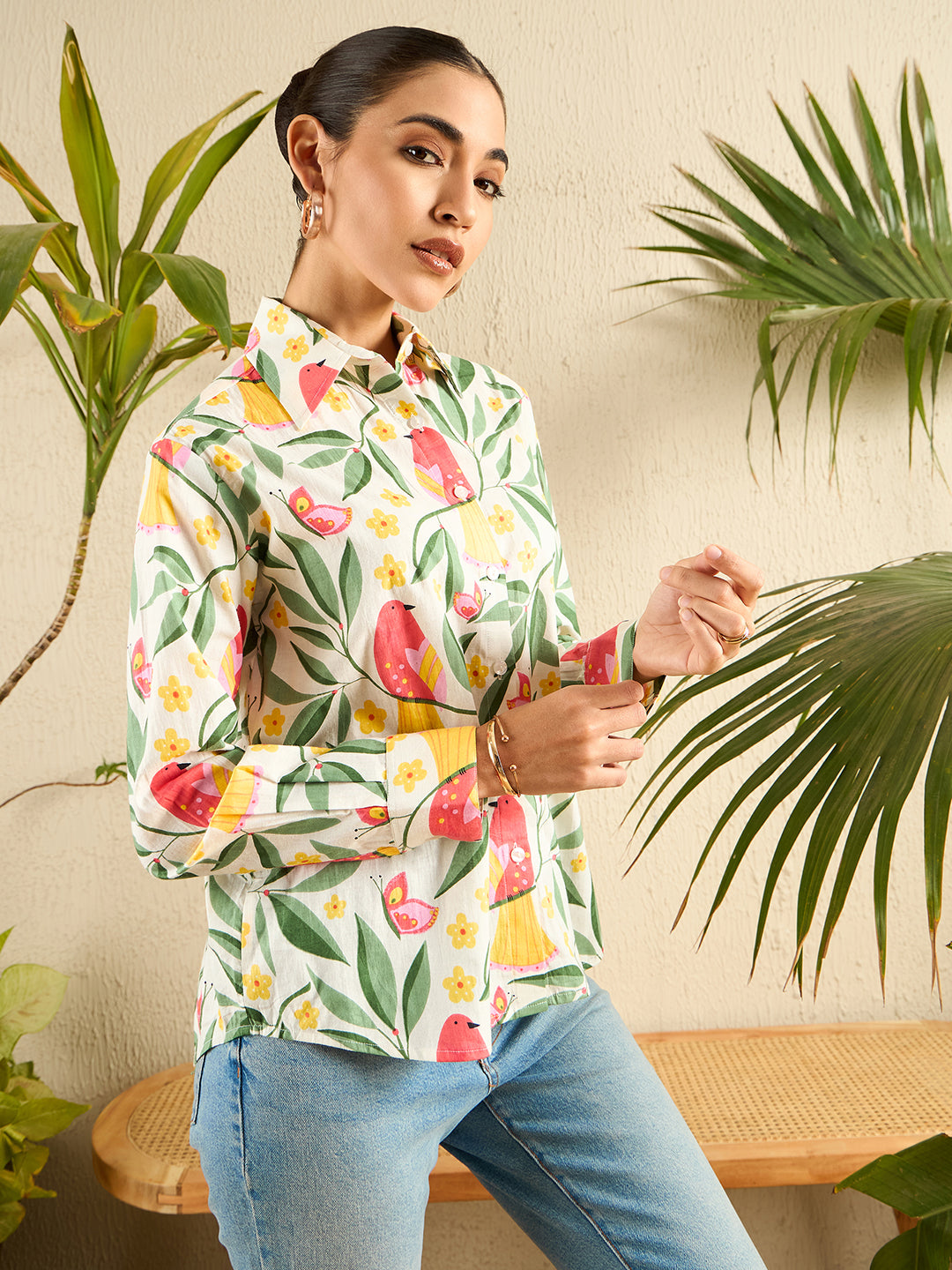 Printed Cotton Shirt - Uptownie