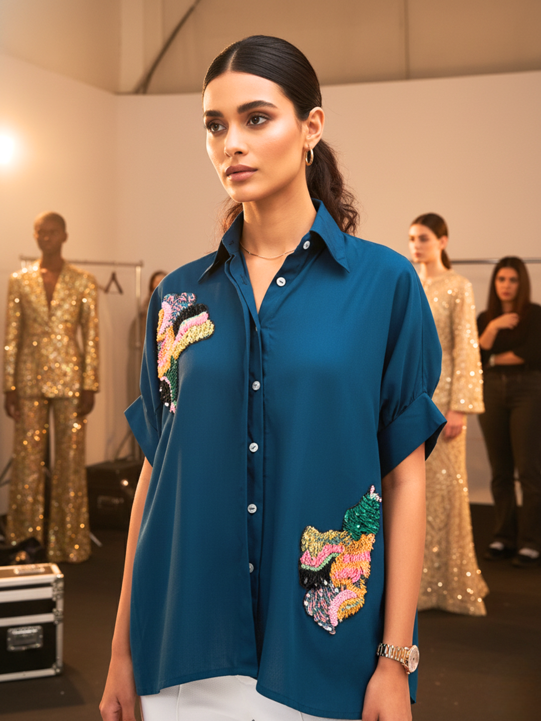 Antifit Embellished Cotton Shirt