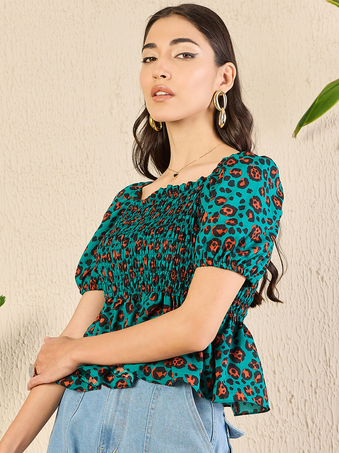 Square Neck Peplum Top - Uptownie