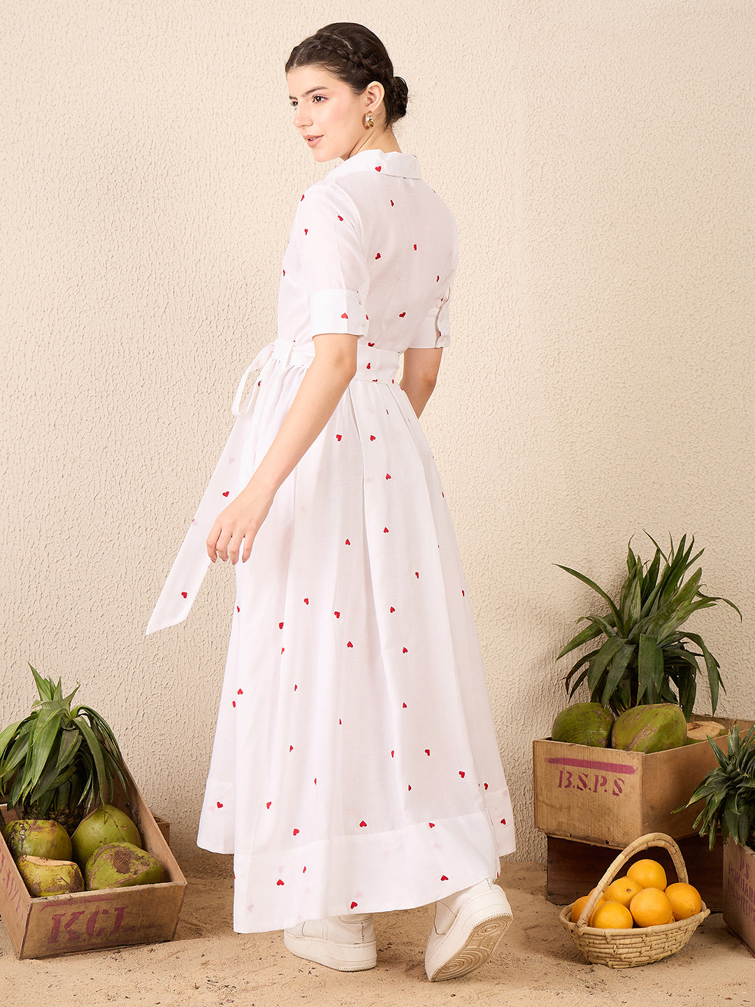Buttoned Down Shirt Dress With Belt