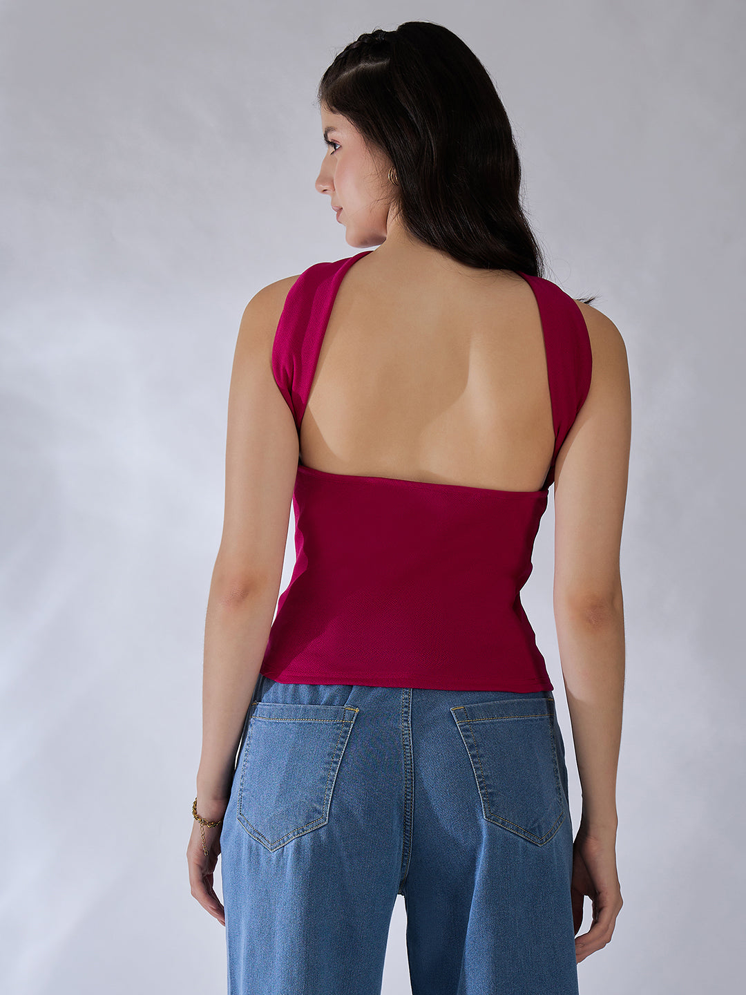 Strapless Scarf Neck Top - Uptownie