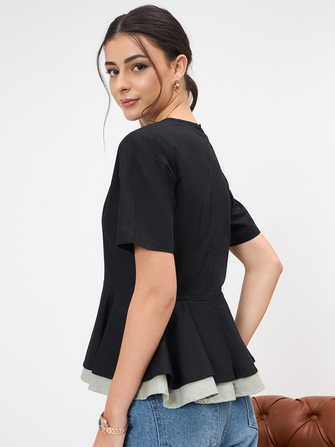 Pure Cotton Layered Peplum Top