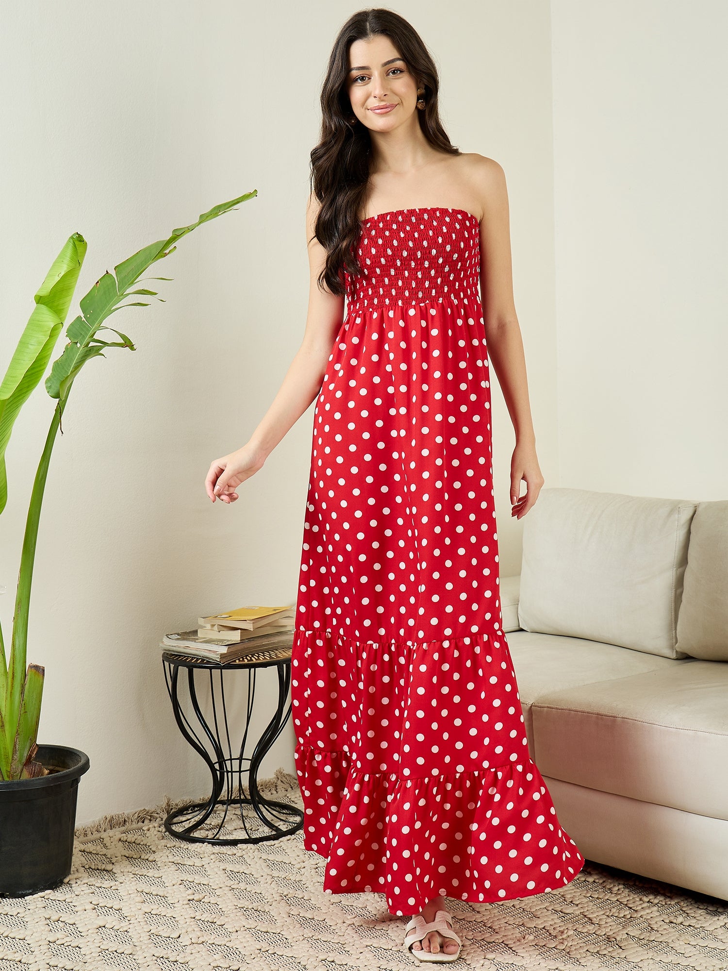 Strapless Smocked Maxi Dress