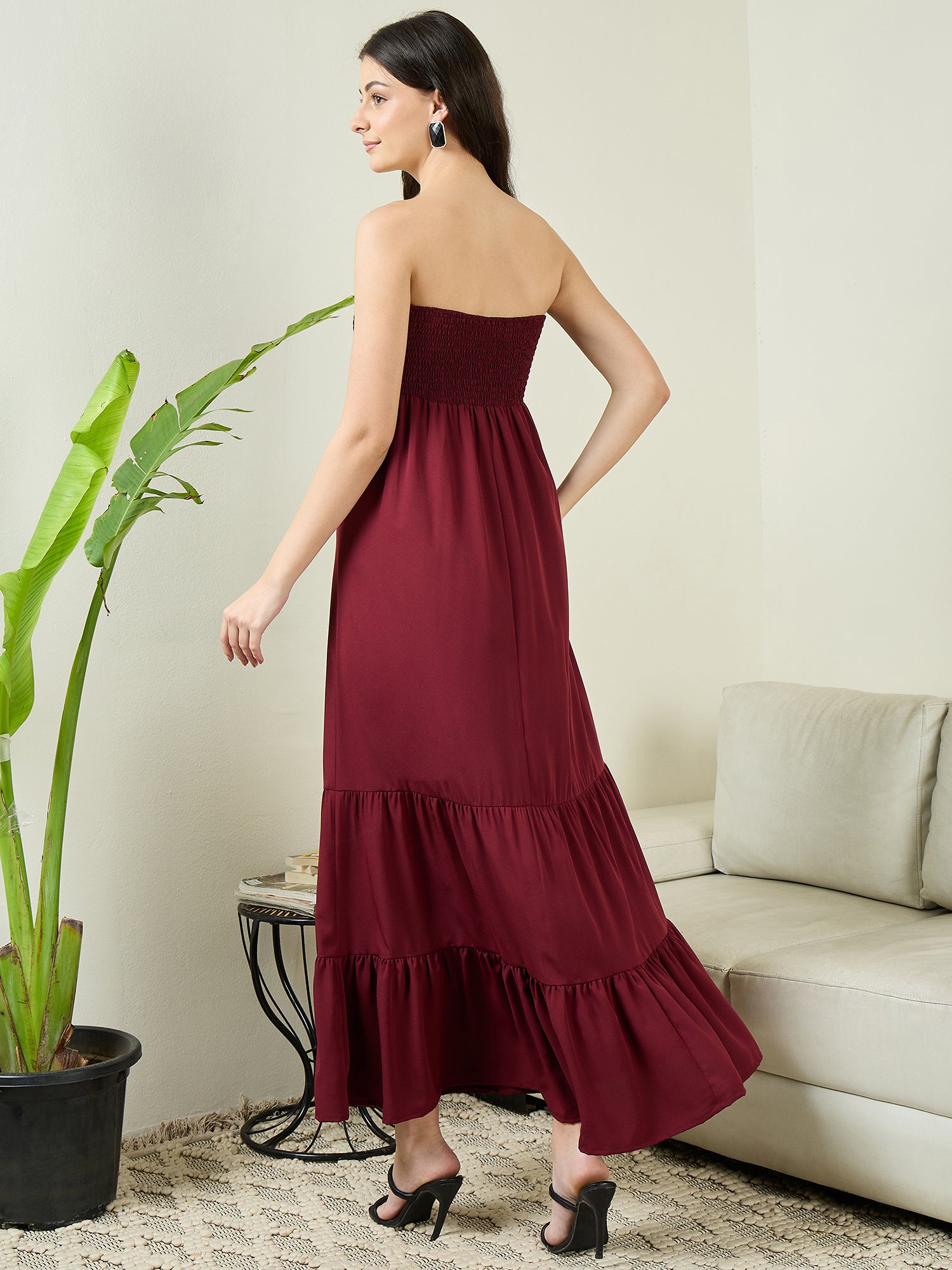 Strapless Smocked Maxi Dress
